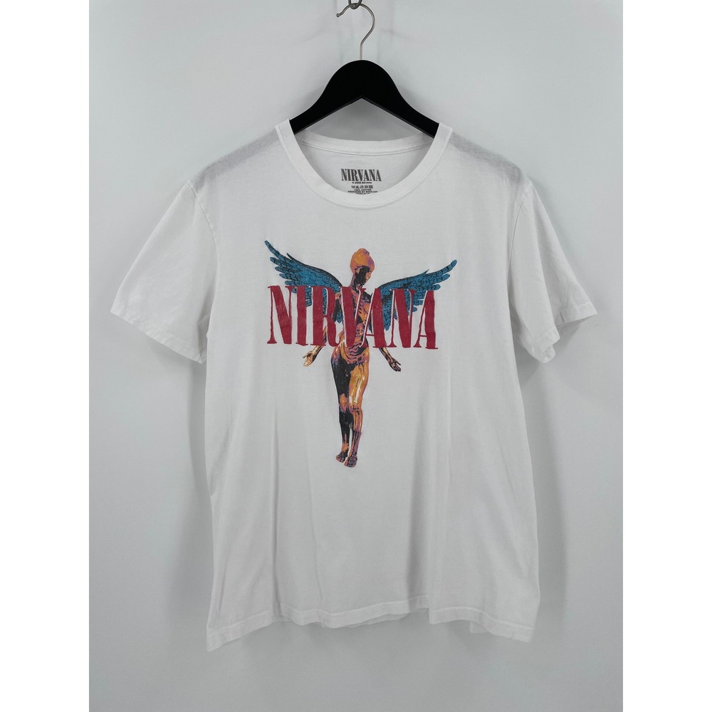 Nirvana In Utero T Shirt Large White Angel Graphic Kurt Cobain Grunge Band Tee
